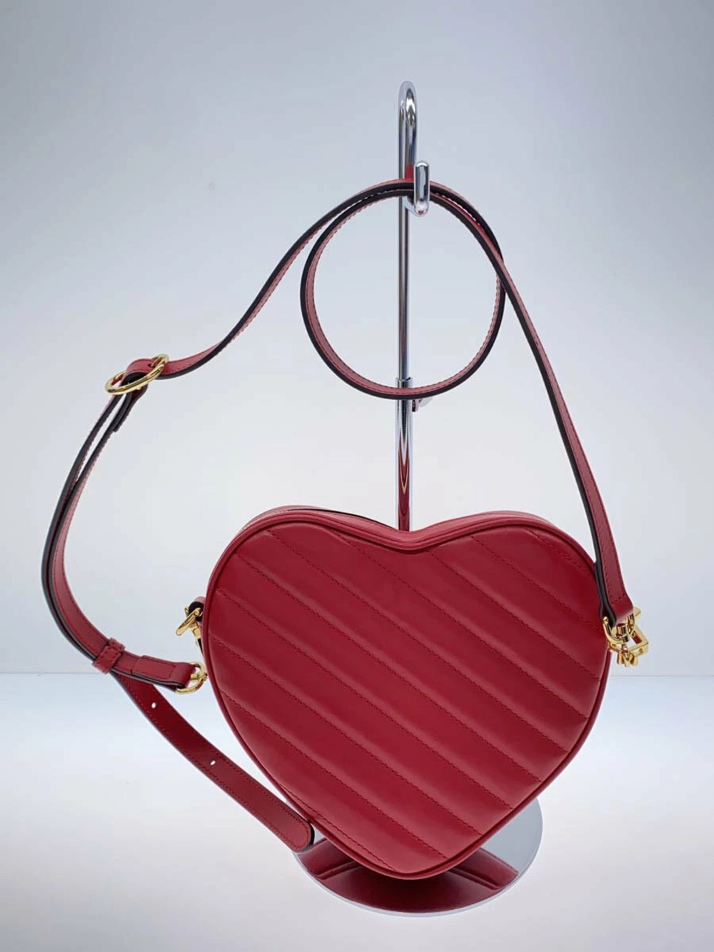 Gucci Interlocking G Heart shoulder bag quilted Leather RED - Picture 3 of 6